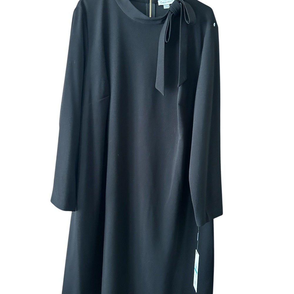 Calvin Klein Black Dress with Bow Accent